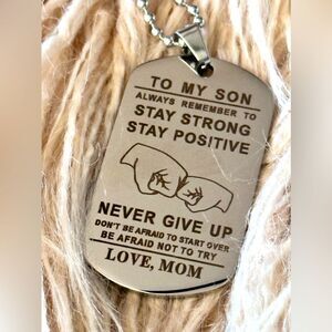 Mom To Son Dog Tags Great Sticking Stuffer Will Be Sent In Small Gift Bag